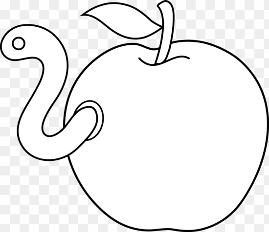 jpg library download worm in coloring page free clip - apple with worm drawing