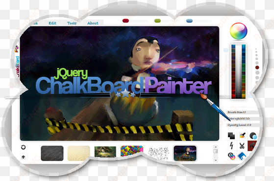 jquery chalkboard painting app - painting