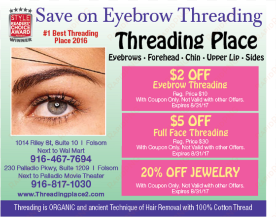 july-august 2017 savings [80 images] click any image - eyebrow threading