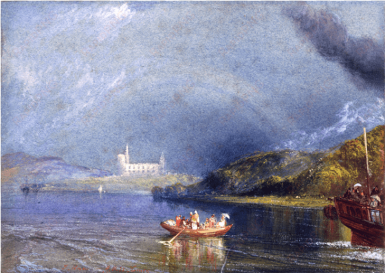 jumièges by thomas moran - jumièges