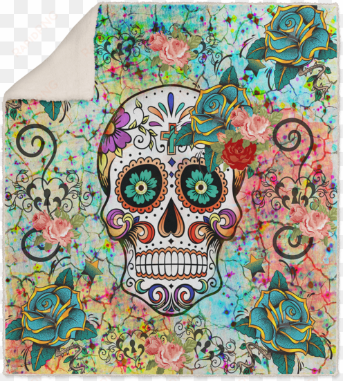 jungle abstract sugar skull fleece sherpa blanket - 1alexstore pillowcase standard 46cm x 46cm two sides