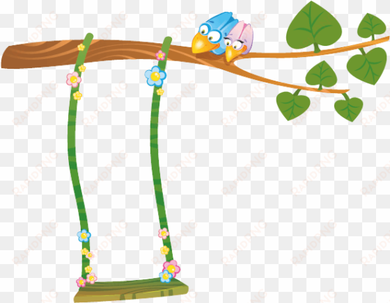 jungle wallstickers for kids, swing of vines sticker - disegni altalena per bambini