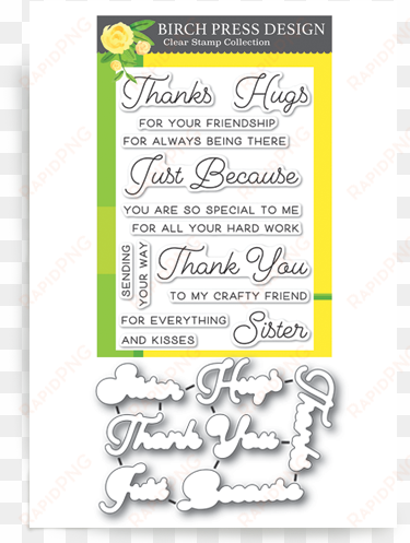 just because clear stamp and die set - birch press design love and miss you clear stamps cl8123.