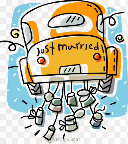 just married couple driving away royalty free vector - stas and stella's mostly traditional polish wedding