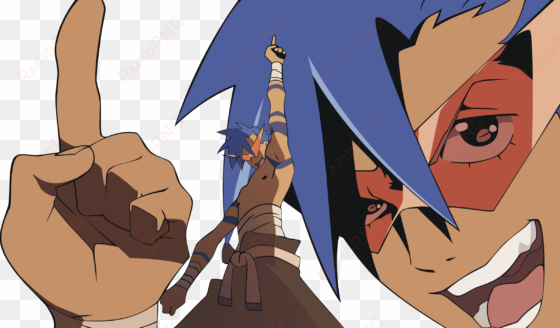 kamina, tengen toppa gurren lagann, transparent, anime - gurren lagann