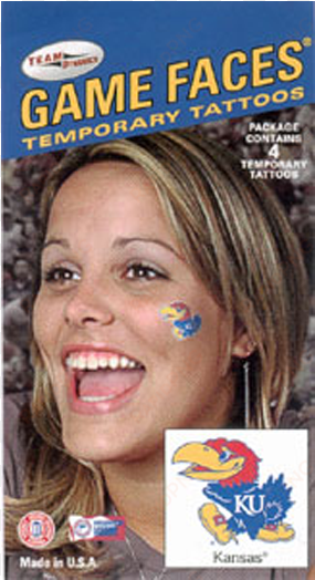 kansas jayhawks temporary game face tattoos - team dynamics east carolina pirates game face tattoo