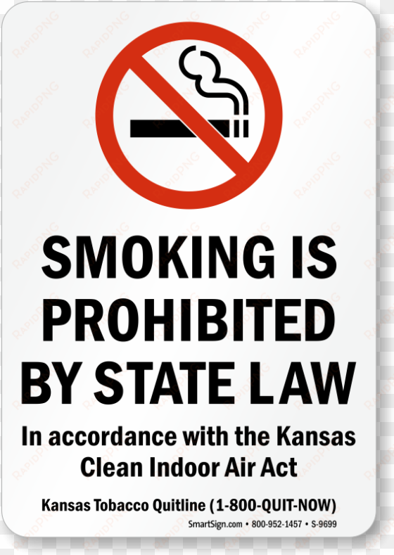 kansas smoking prohibited sign - small no smoking signs