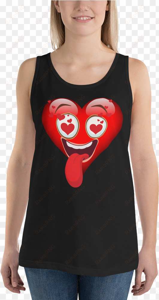 karma inc apparel "heart in love emoji" unisex tank - sleeveless shirt
