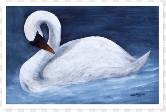 kathleen murphy art swan water blue