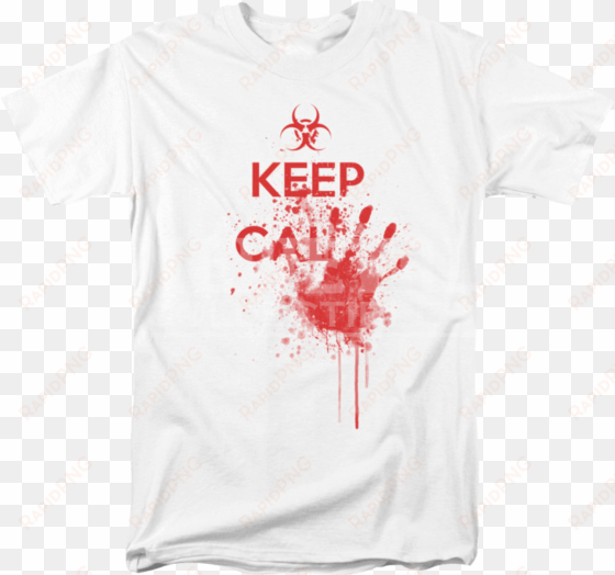 keep calm bloody handprint t-shirt - keep calm and catch kony