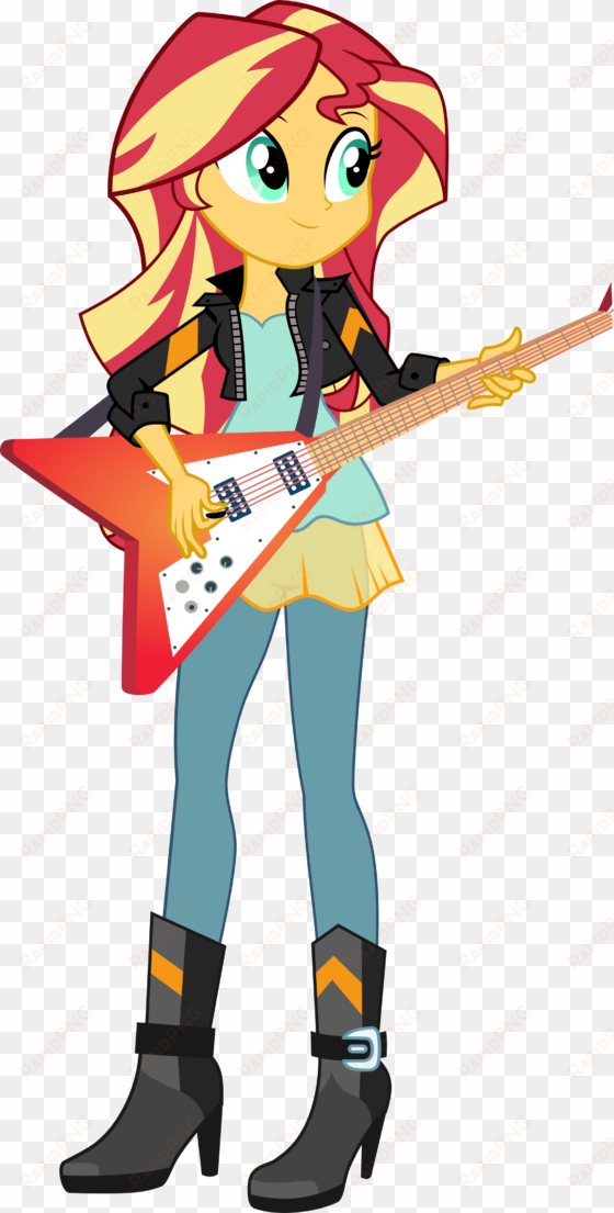 keronianniroro, clothes, electric guitar, equestria - my little pony sunset shimmer guitar
