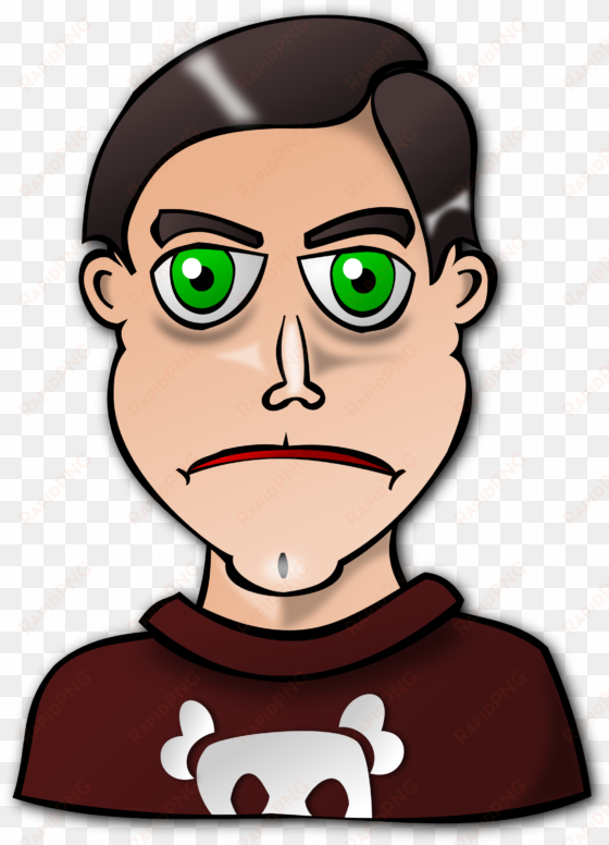 kid boy face angry - man with green eyes clipart