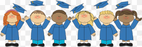 Kids Tossing Graduation Caps - Kindergarten Graduation Clip Art transparent png image