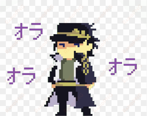 kind low quality pixel doodle of jotaro i did in school - jotaro kujo pixel art