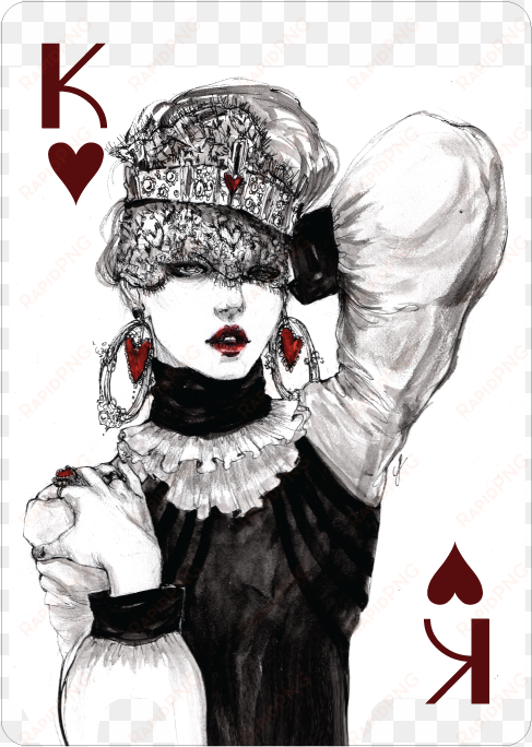 king of hearts, fashion playing cards by connie lim - connie lim
