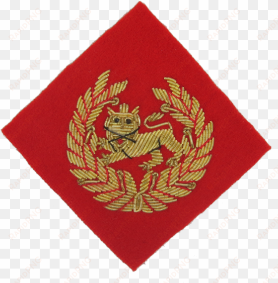 kings own border regiment beret badge on scarlet diamond - emblem