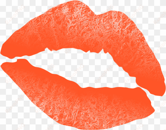 kiss clipart orange - orange lip print