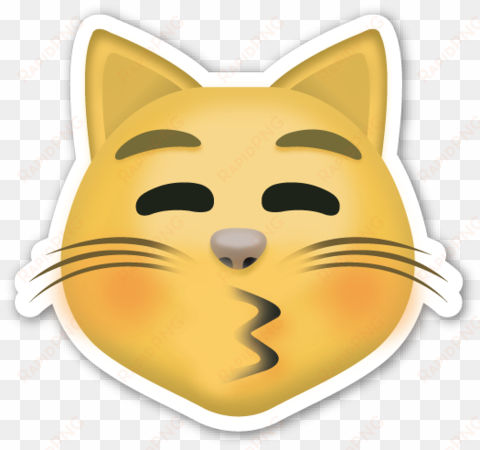 kissing cat face with closed eyes - emojis de whatsapp gato