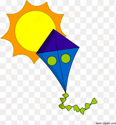 kite and sun free png clipart - clip art