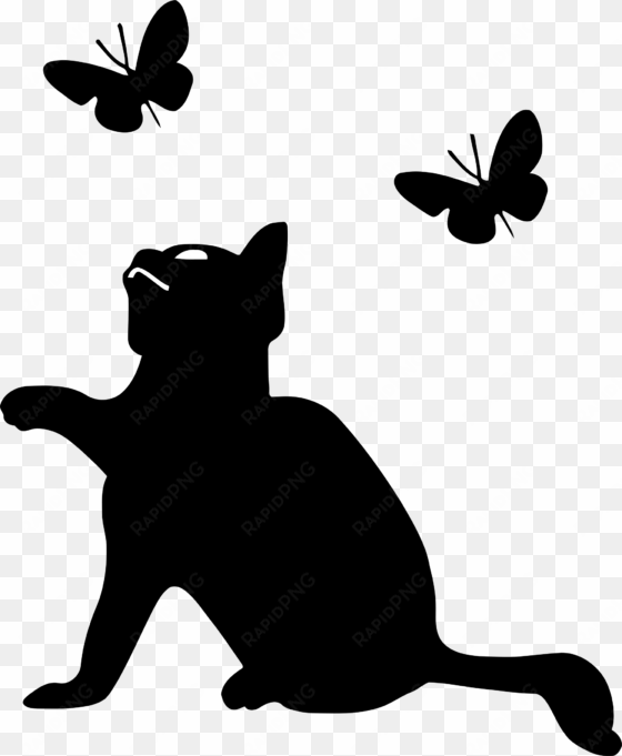 kitten playing with butterflies icon clipart freeuse - cat playing icon
