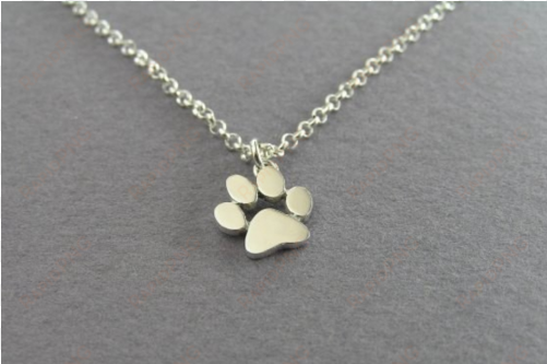 kitty cat paws necklace - one paw print necklace