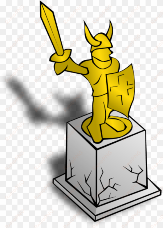 knight statue holding sword and shield - statue clip art