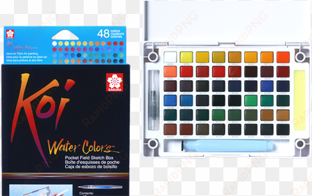 koi water colors pocket field sketch box - koi watercolor 48 set