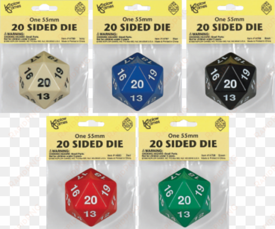 koplow d20 55mm spin down dice set of - dice