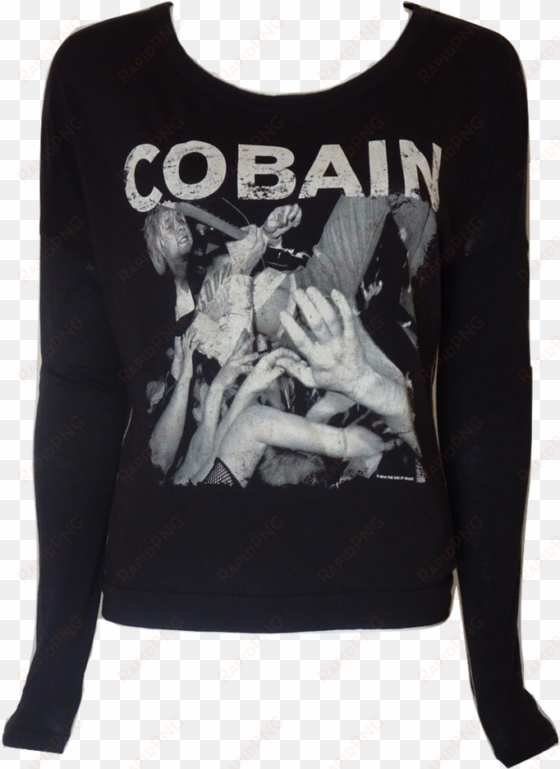 kurt cobain long sleeve t-shirt - poster: kurt cobain, 32x24in.