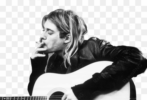 kurt cobain wallpaper with an acoustic guitar entitled - kurt cobain smoking