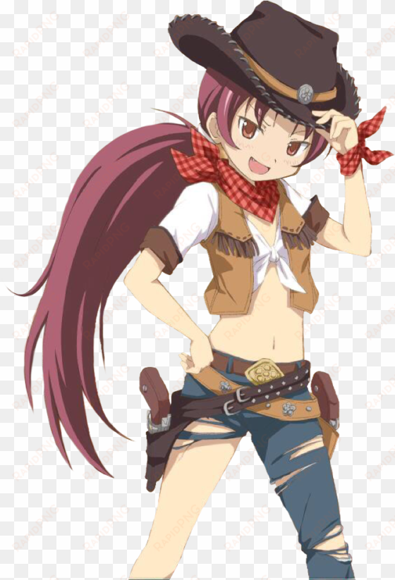 kyoko cowgirl transparent by - madoka magica cowgirl