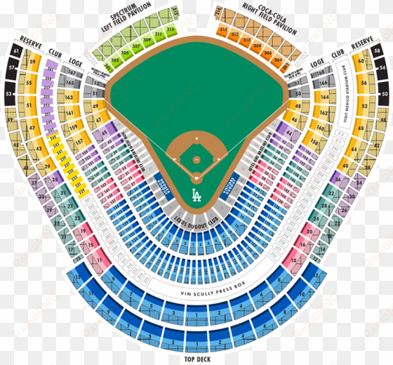 La Dodgers Stadium Seating Chart Download - Seat Number Dodgers Seating Chart transparent png image