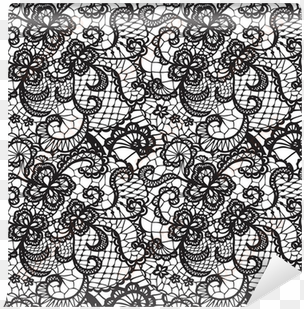 lace black seamless pattern with flowers on white - lace indian pattern png transparent background