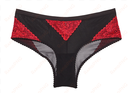 Ladies' Hipster Panties, Red/black - Panties transparent png image