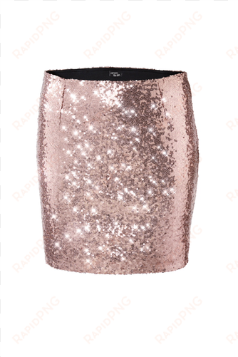 ladies' mini skirt, rose gold sequins - a-line