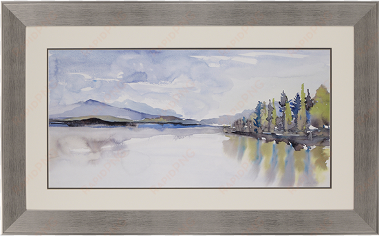 lakefront watercolor - paragon 'lakefront watercolor' by gold framed painting
