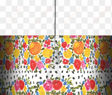 lampshades of orange and flowers by bouffants & broken - orange