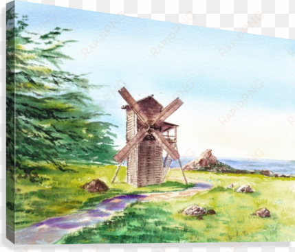 landscapes of california fort ross windmill canvas - fort ross windmill