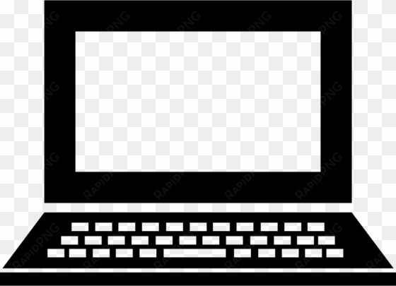 laptop open frontal view with buttons and blank screen - laptop black icon png