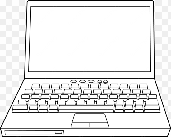 laptopputer line art free clip art - laptop black and white