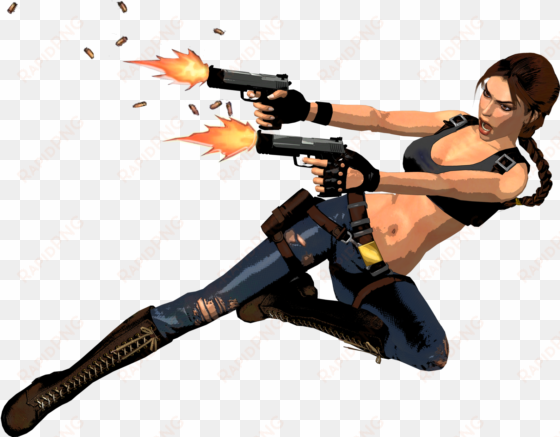 lara croft - lara croft shooting guns