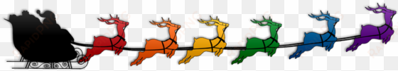 large pixel box made of pixels in the colors of the - santa sleigh with bisexual reindeer poster print (landscape)
