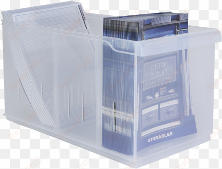 large plastic wide shelf bin w/ dividers - large 9.5" x 17.75" plastic wide shelf bin w/ dividers