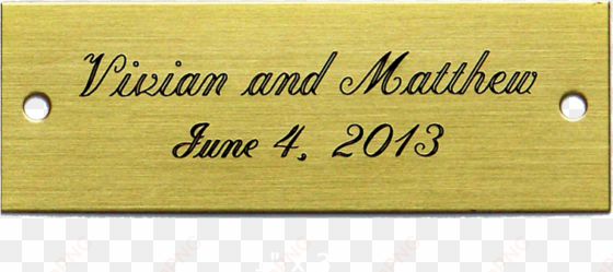 large rectangle nameplate with 2 holes and screws - calligraphy