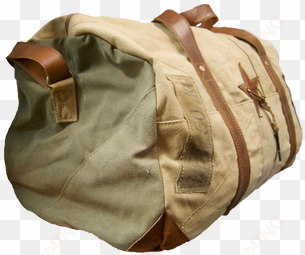 large repurposed canvas duffle bag with leather strap - messenger bag