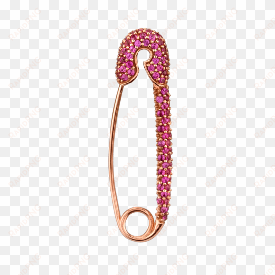 large ruby safety pin earring - safety pin