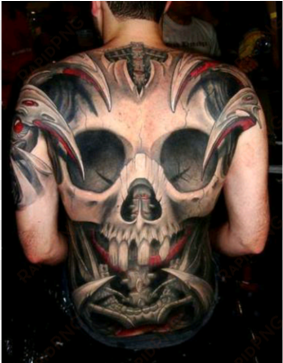 large skull back body tattoo - tattoos for boys on back