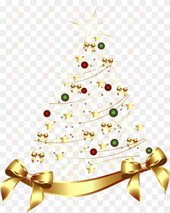 large transparent gold christmas tree with gold bow - happy new year 2018 son