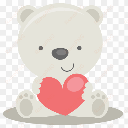 large valentine polar bear - cute polar bear png