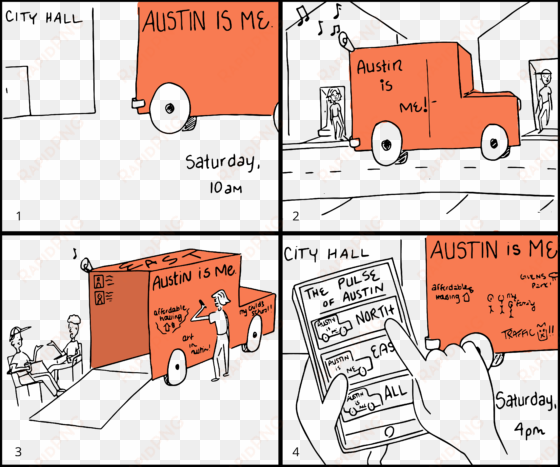 last week's storyboard for the austin is me truck - austin